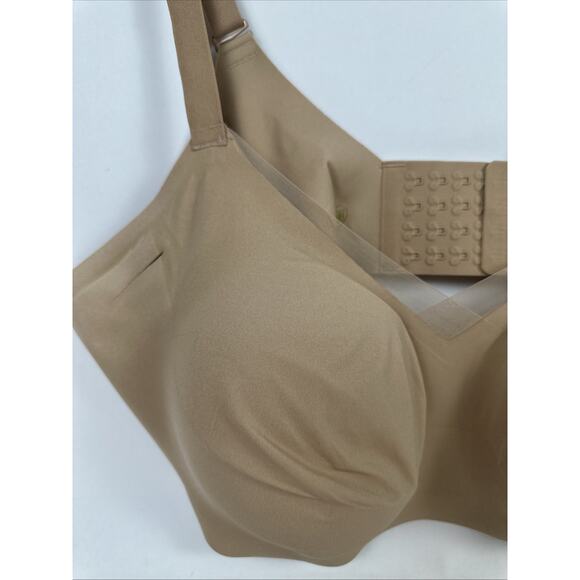 Honeylove Bra Crossover V Neck Nude Wireless w/ Removal Pads 2X 42C/D - Picture 2 of 12
